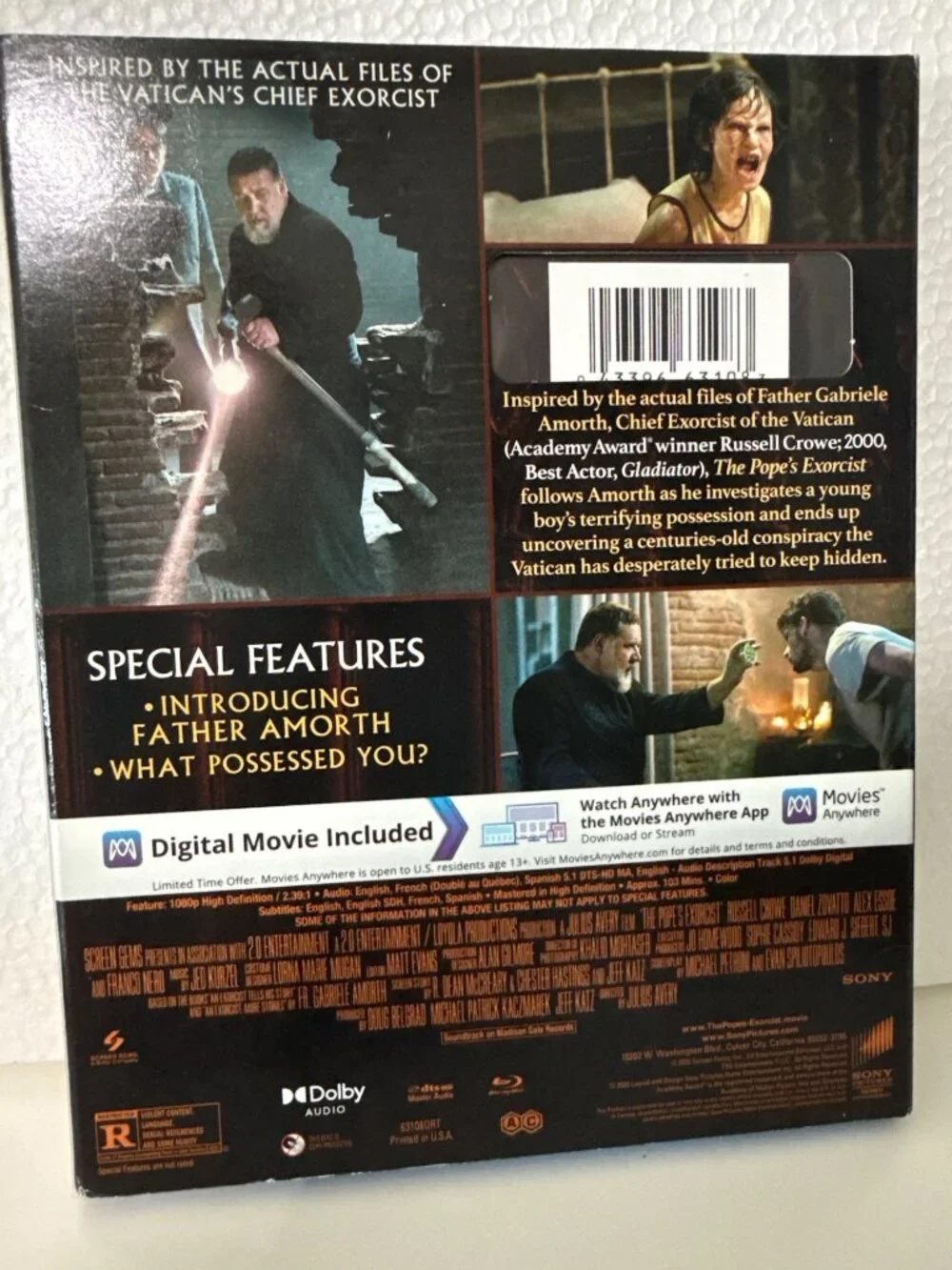 Russell Crowe The Popes Exorcist Blu-Ray Digital Movie Combo